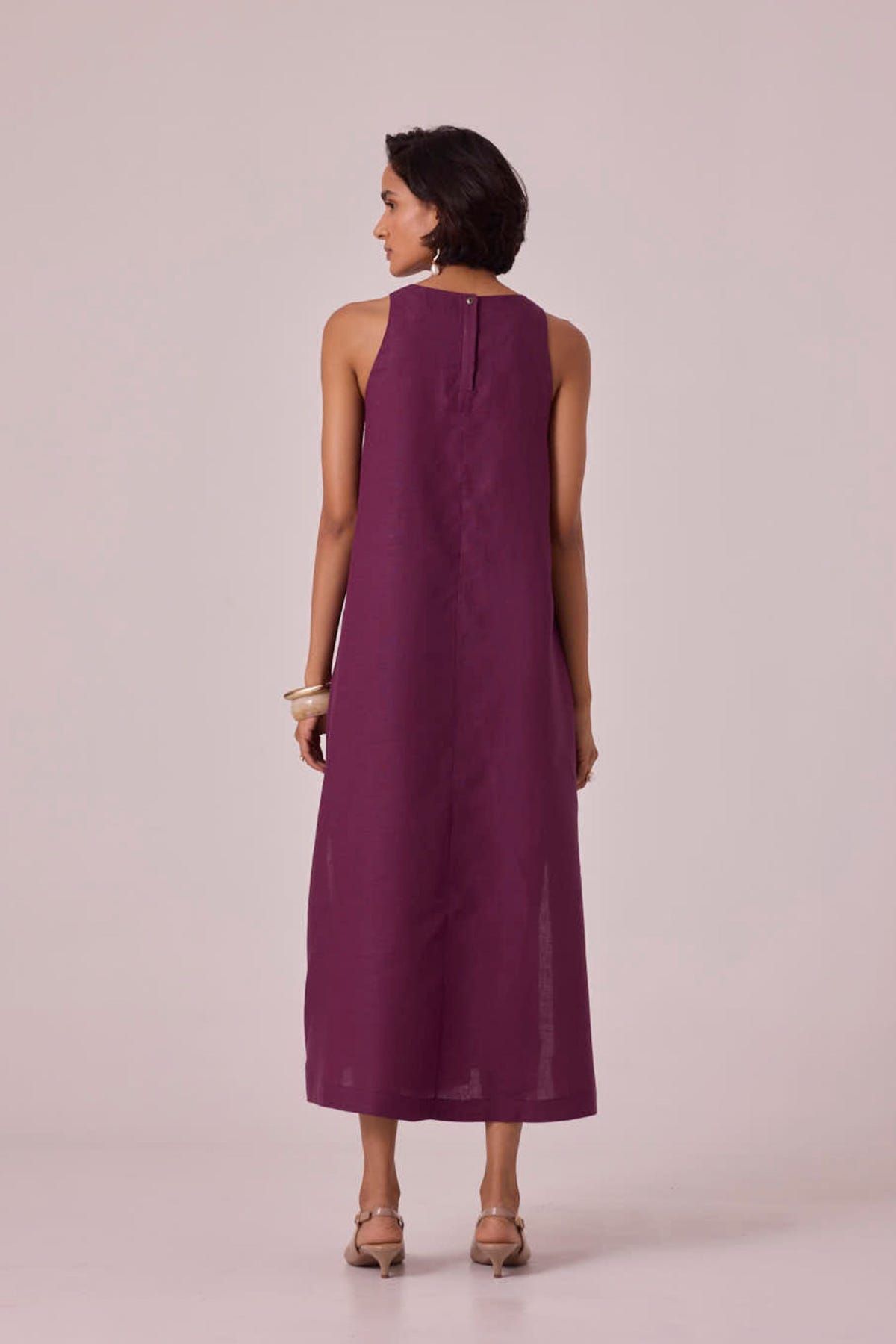 Pippa Purple Linen Midi Dress - image 10