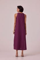 Pippa Purple Linen Midi Dress view 10