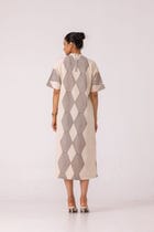 Ehan Hand Printed Midi Dress view 11