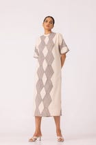 Ehan Hand Printed Midi Dress view 2