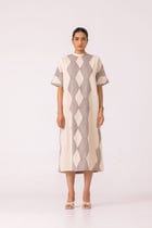 Ehan Hand Printed Midi Dress view 3