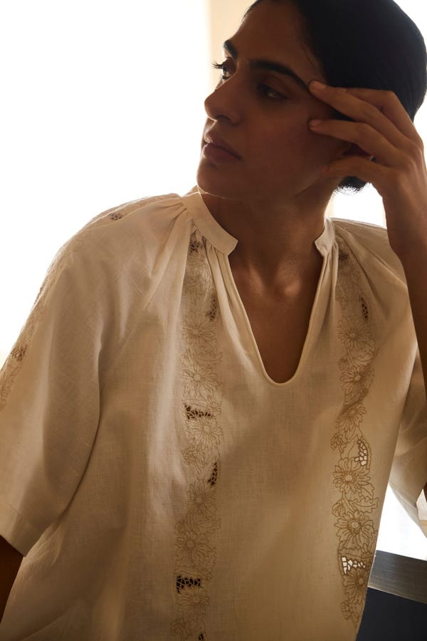 The Summer House — Bheer Handwoven Embroidered Top