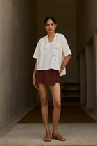 Bheer Handwoven Embroidered Top view 3