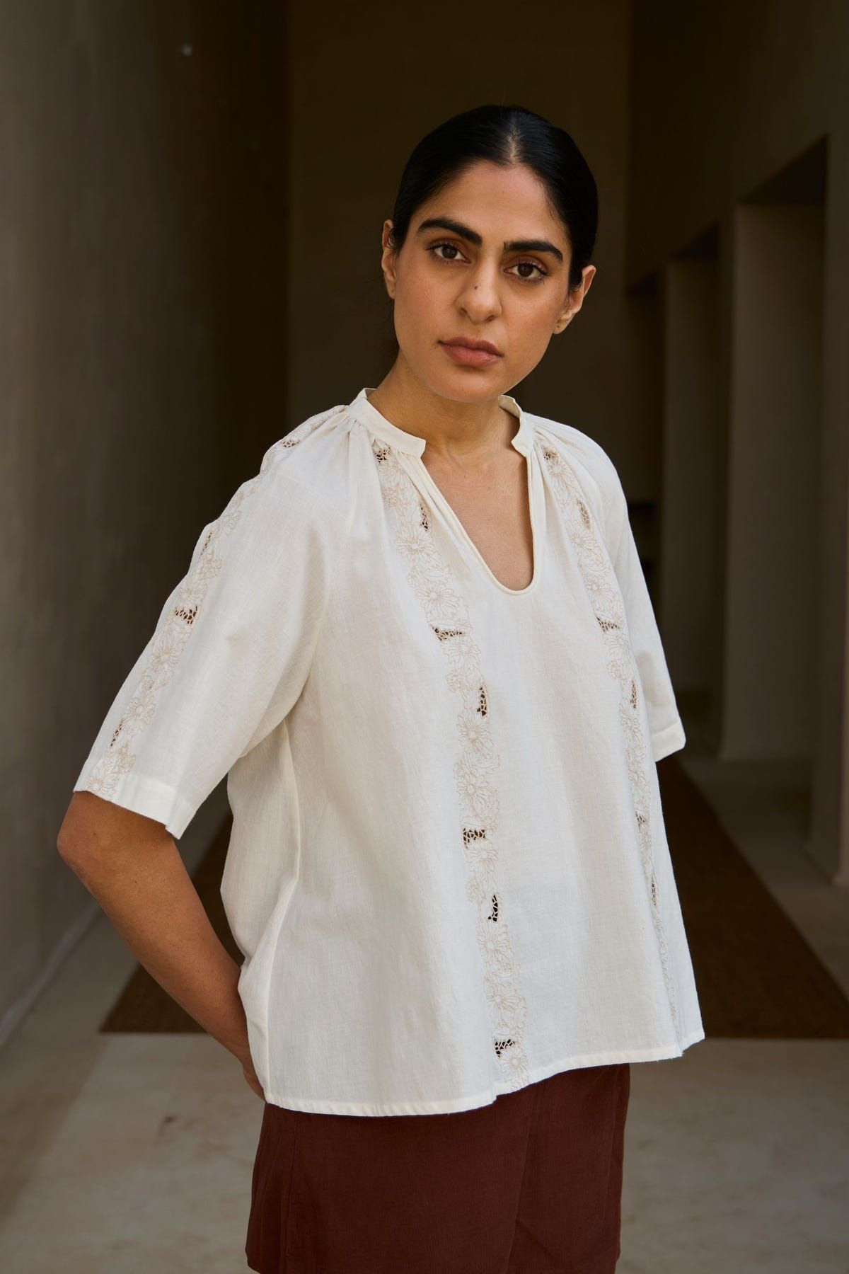 Bheer Handwoven Embroidered Top - image 9