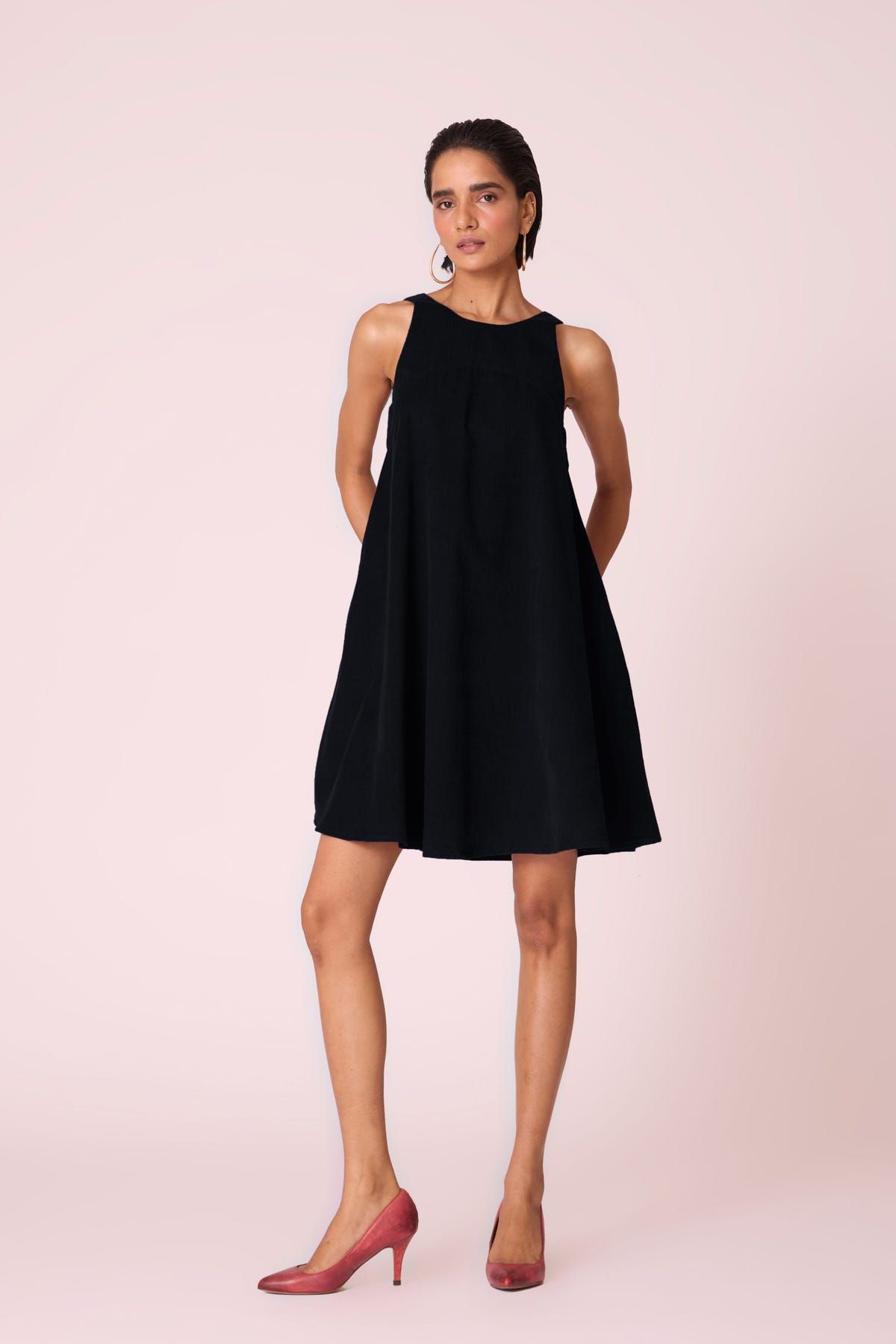 Reka Black Needlecord Dress - image 7