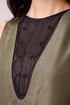 Velyra Olive Silk Dress view 9