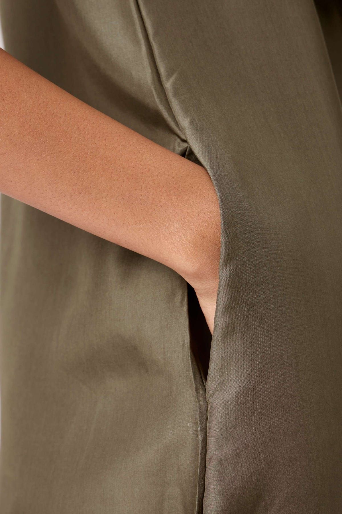 Velyra Olive Silk Dress - image 10