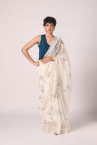 Altair Blue Silk Crop Top view 5
