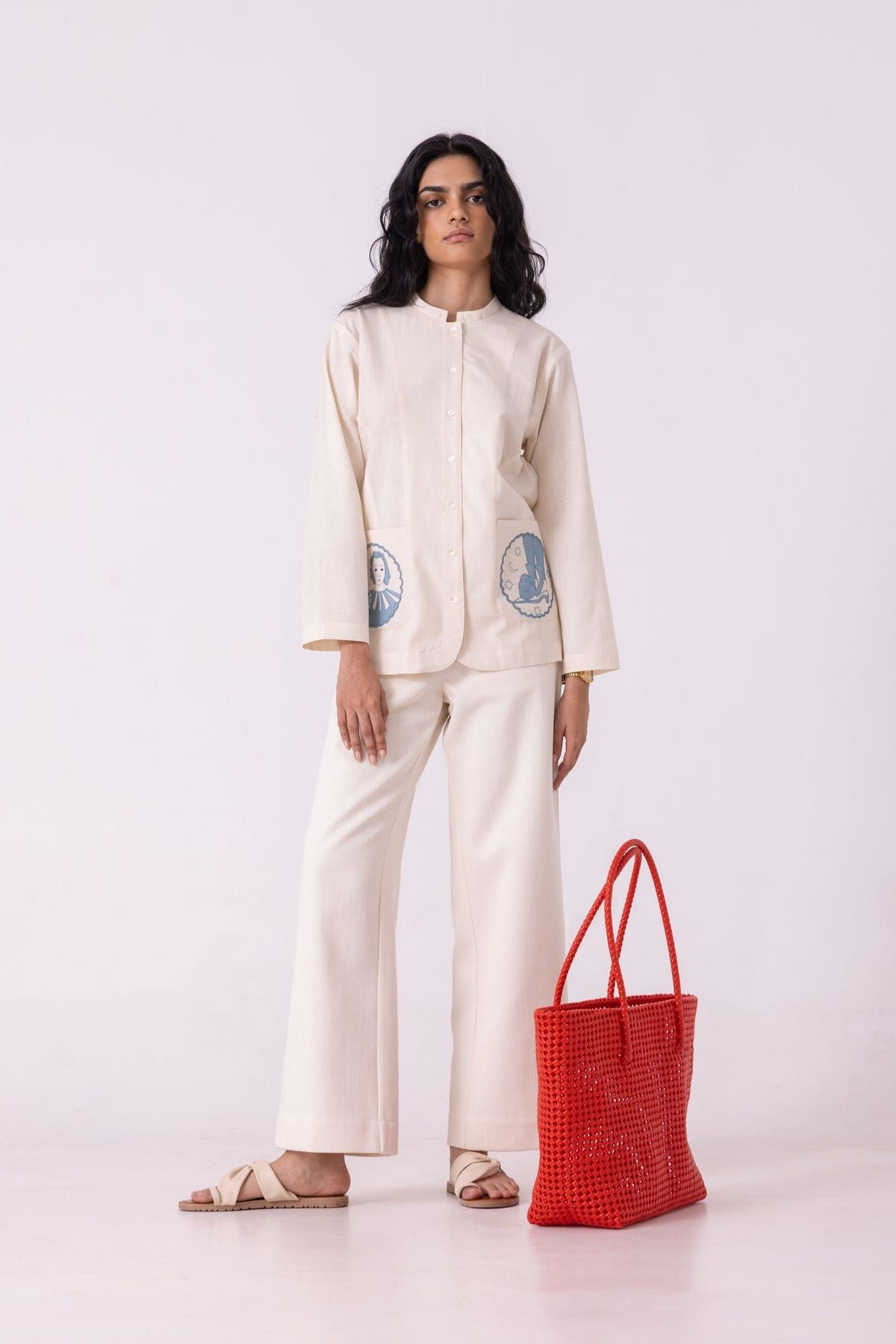 Smith Off White Handwoven Denim Pants - image 12