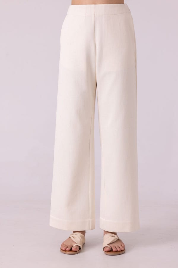 The Summer House — Smith Off White Handwoven Denim Pants