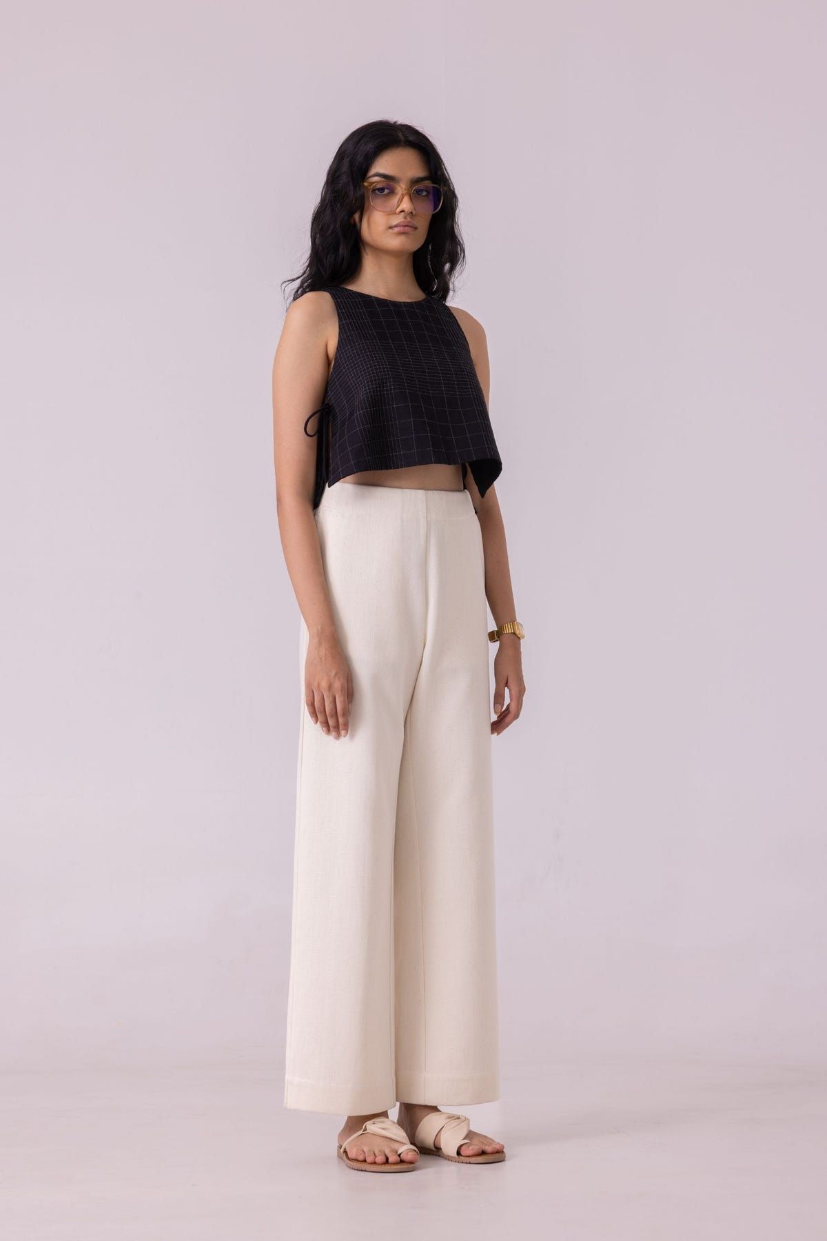 Smith Off White Handwoven Denim Pants - image 3
