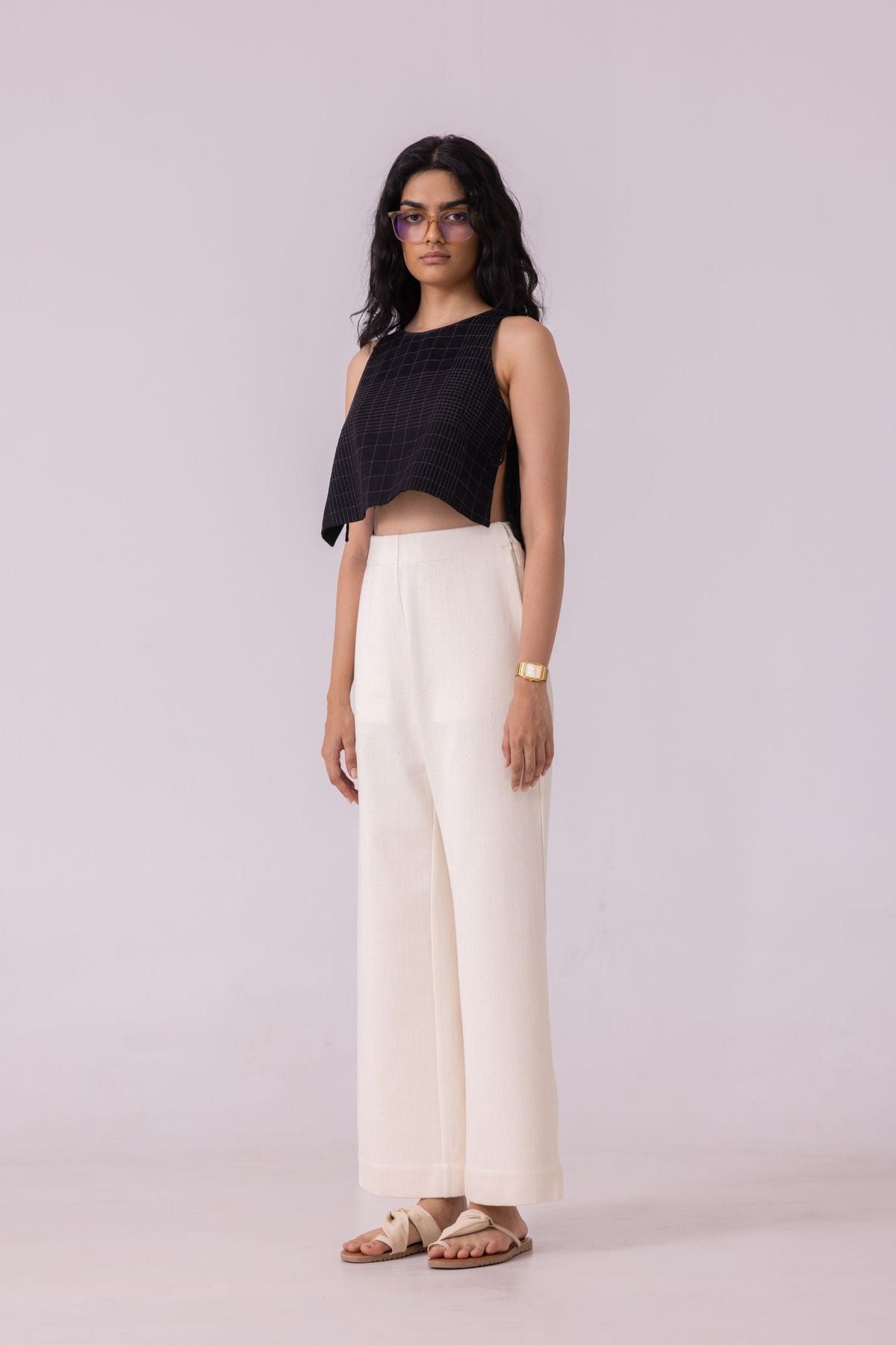 Smith Off White Handwoven Denim Pants - image 4