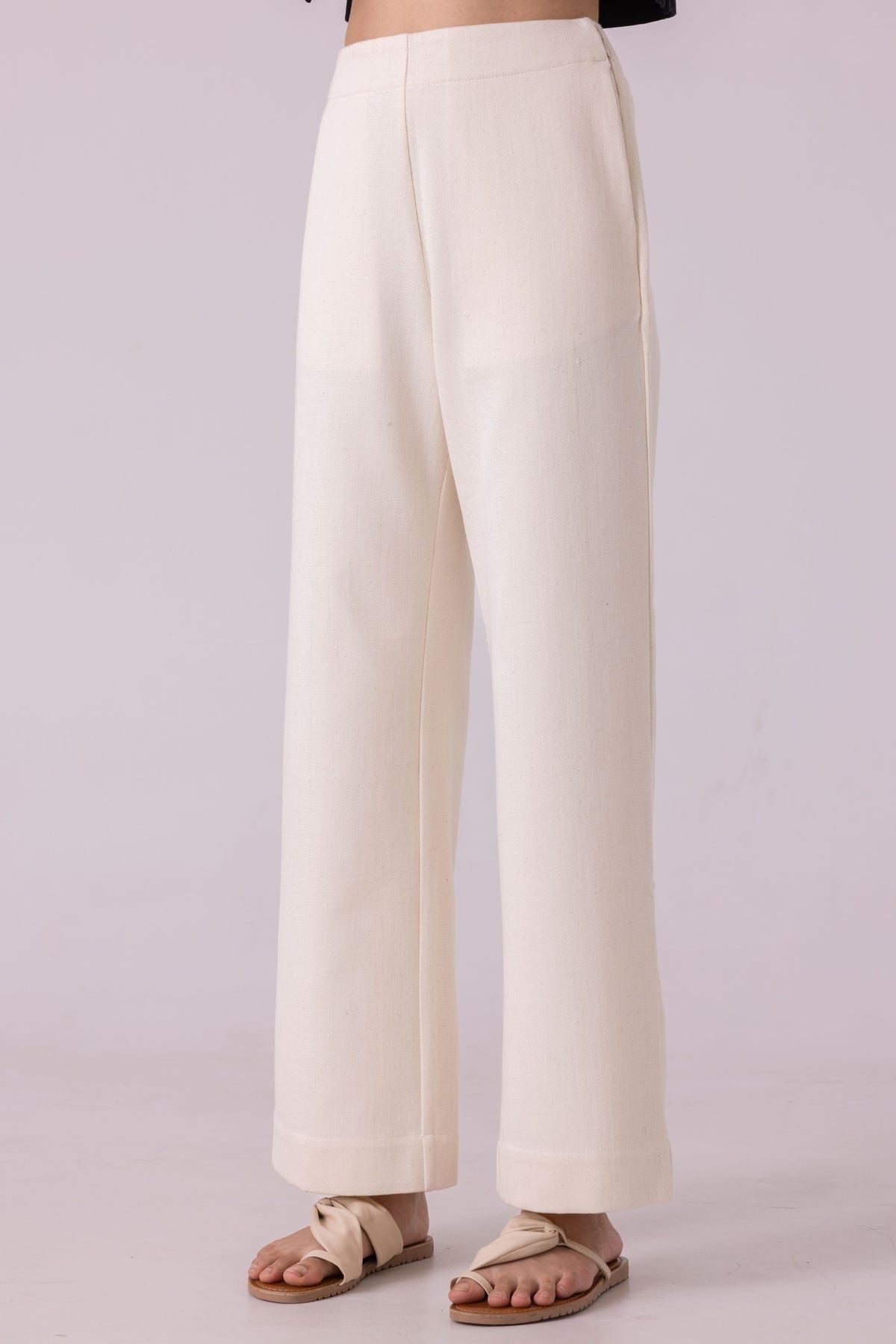 Smith Off White Handwoven Denim Pants - image 5