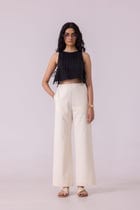 Smith Off White Handwoven Denim Pants view 6