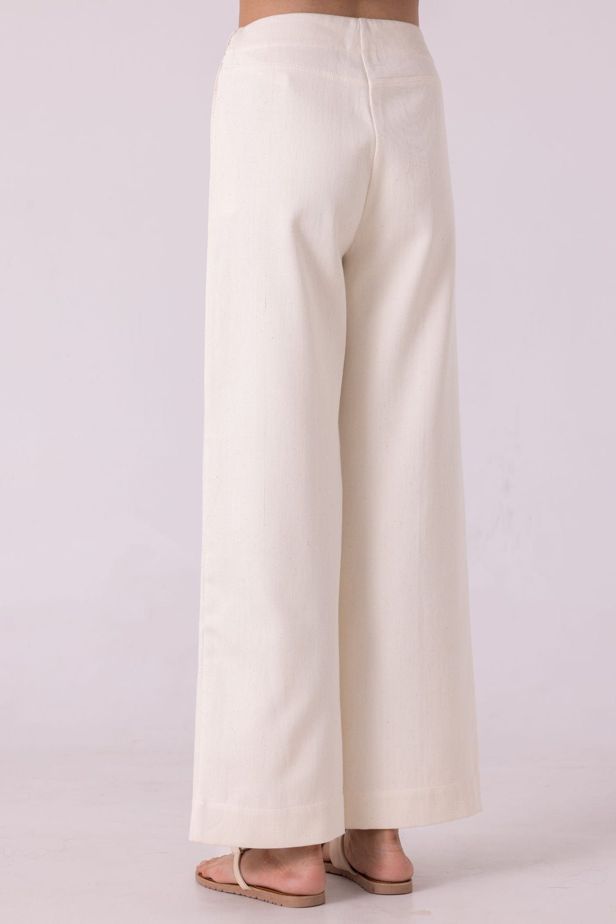 Smith Off White Handwoven Denim Pants - image 9