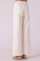 Smith Off White Handwoven Denim Pants view 9