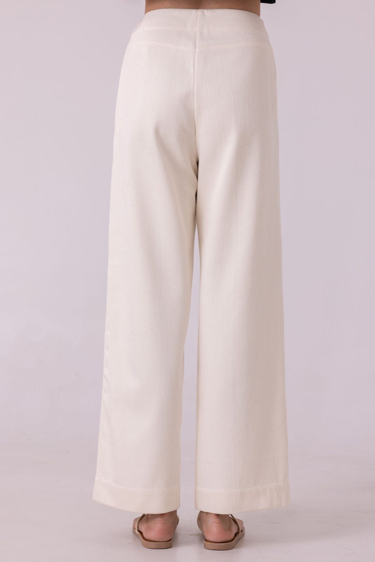 Smith Off White Handwoven Denim Pants - image 10
