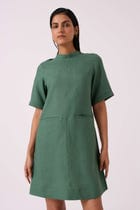 Tula Green Linen Shift Dress view 1