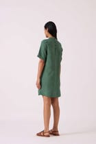 Tula Green Linen Shift Dress view 12