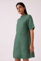 Tula Green Linen Shift Dress view 2