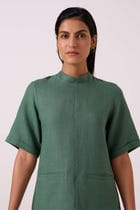 Tula Green Linen Shift Dress view 4