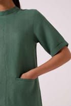 Tula Green Linen Shift Dress view 7