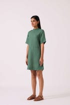 Tula Green Linen Shift Dress view 8