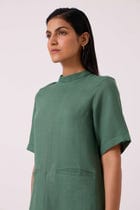 Tula Green Linen Shift Dress view 9