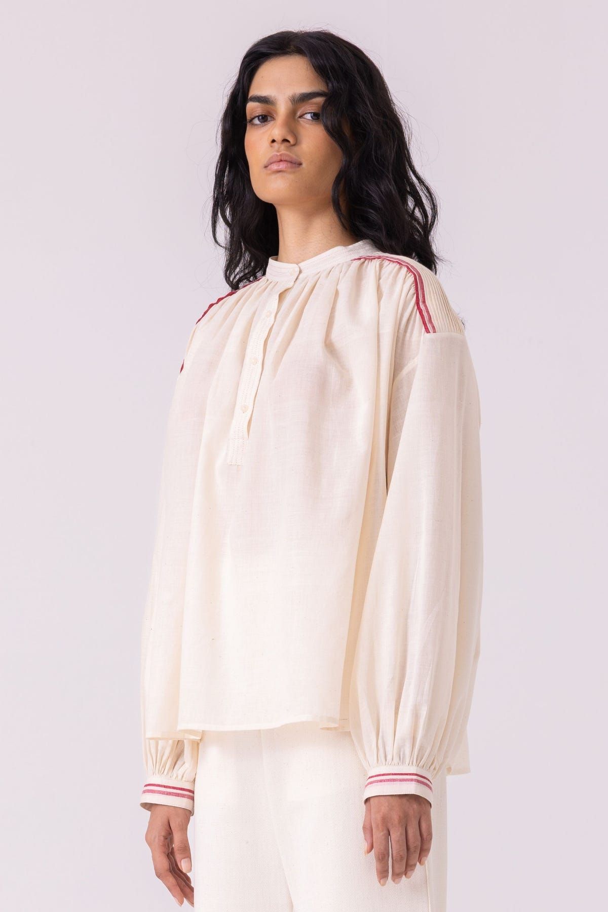 Sveta Off White Handwoven Top - image 6