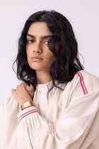Sveta Off White Handwoven Top view 7