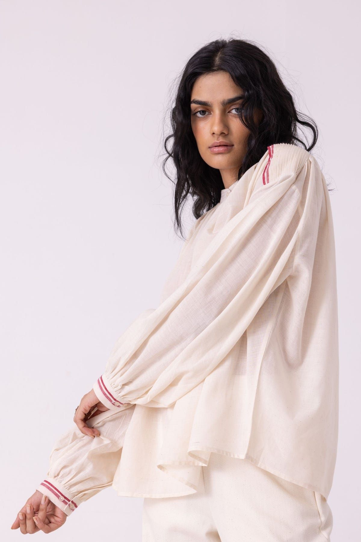 Sveta Off White Handwoven Top - image 8