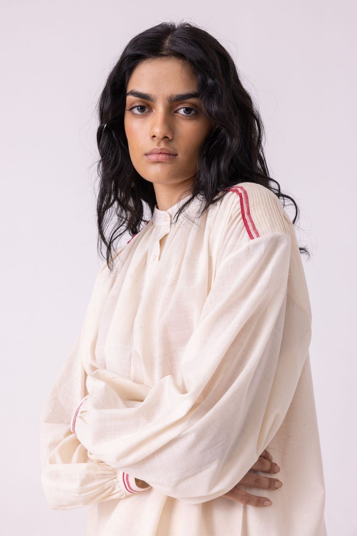 Sveta Off White Handwoven Top - image 9