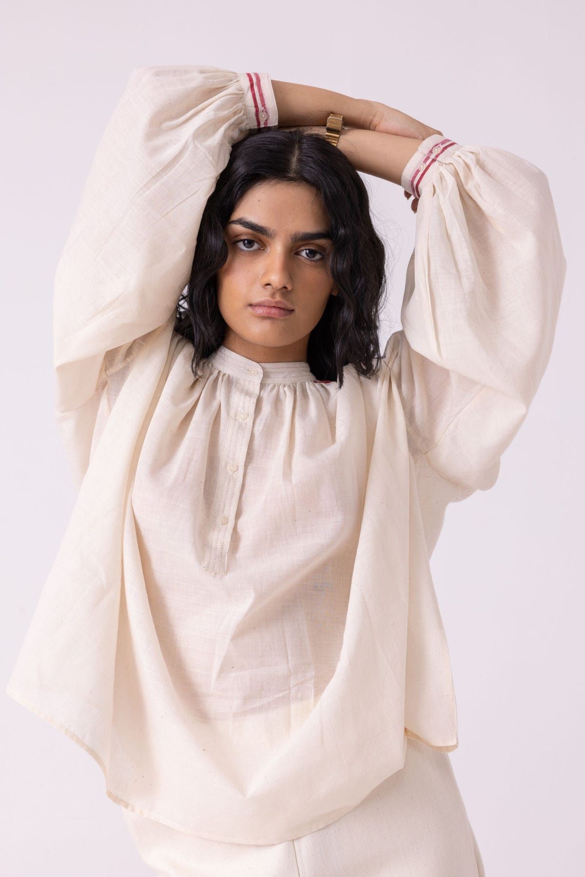 Sveta Off White Handwoven Top - image 10