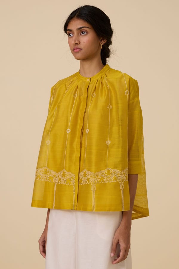 The Summer House — Sabeen Yellow Embroidered Top