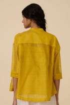 Sabeen Yellow Embroidered Top view 8
