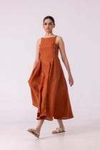 Weasley Rust Linen Dress view 8