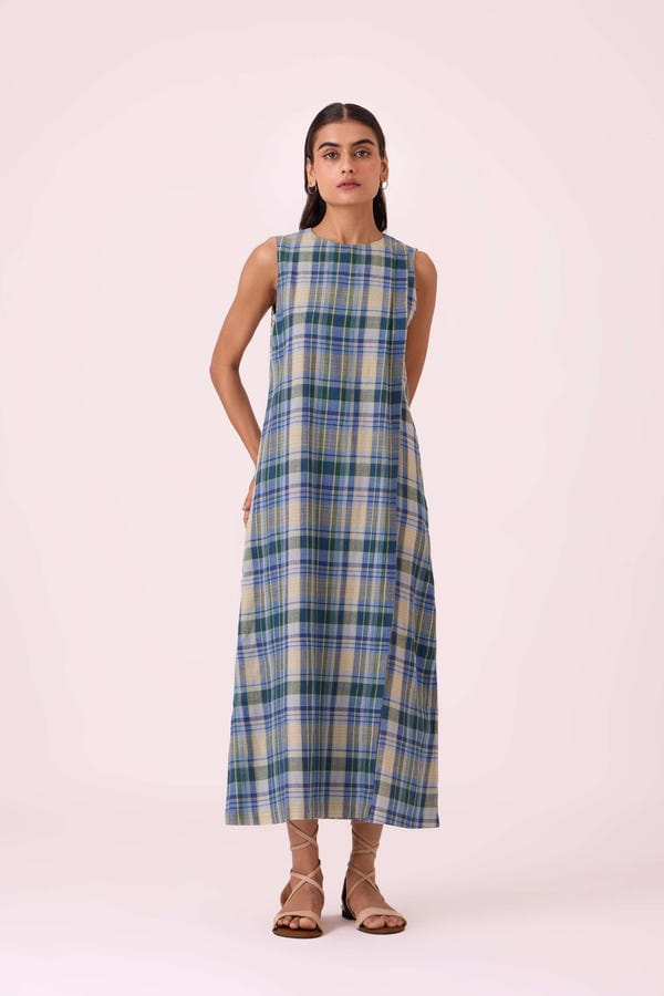 The Summer House — Julia Blue Handwoven Dress