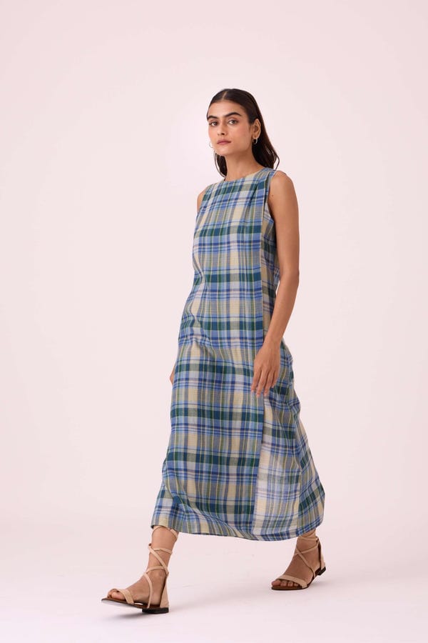 The Summer House — Julia Blue Handwoven Dress