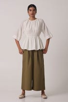 Sergio Off White Cotton Top view 10