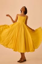 Manoor Yellow Organic Cotton Dress view 11