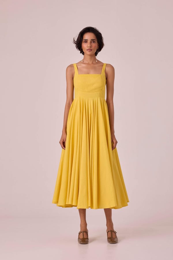 The Summer House — Manoor Yellow Organic Cotton Dress