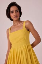 Manoor Yellow Organic Cotton Dress view 4