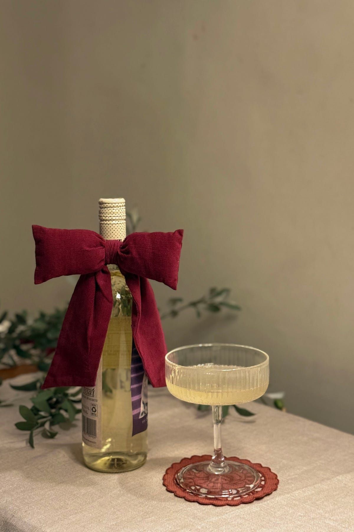 Cherry Corduroy Bow - image 1