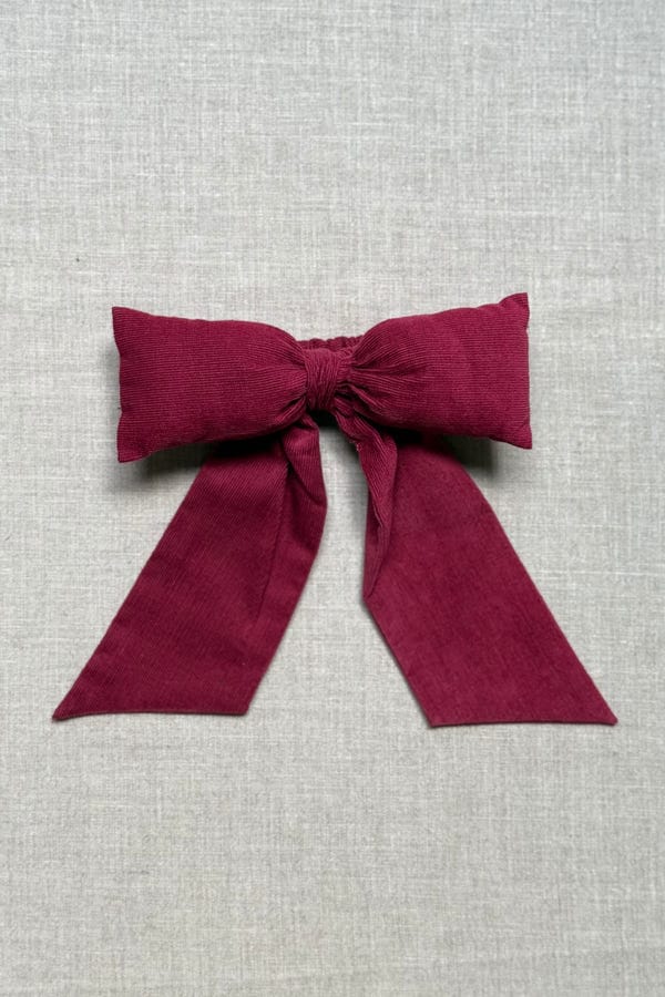 The Summer House — Cherry Corduroy Bow