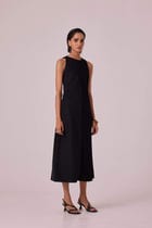 Sofia Black Needlecord Midi Dress view 2