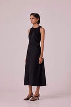 Sofia Black Needlecord Midi Dress view 3