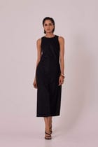 Sofia Black Needlecord Midi Dress view 7