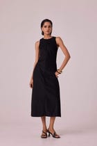 Sofia Black Needlecord Midi Dress view 8