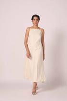 Spica Off White Silk Slip Dress view 1