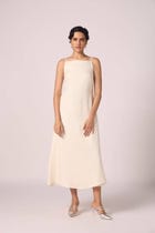 Spica Off White Silk Slip Dress view 11